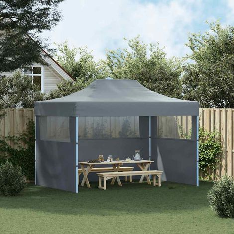 Tente de réception pliable - Tonnelle de jardin - Barnum avec 3 parois 3x4 m Acier Anthracite fr11162 - Maison La Vie (1/5)