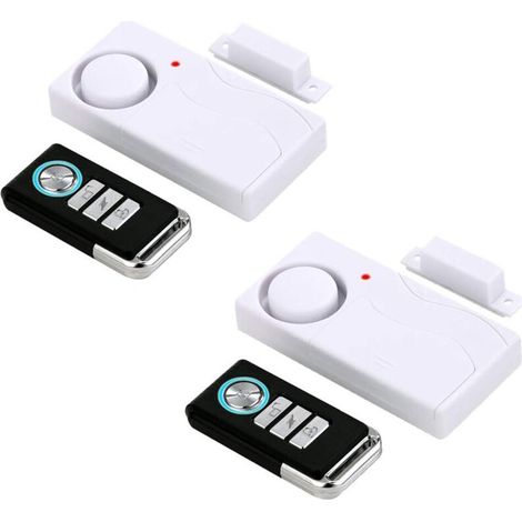 Alarme de Porte sans Fil à l'ouverture avec télécommande, détecteur de sécurité de Porte, Alarme de Piscine pour la sécurité des Enfants, coulissante (2 Packs) (1/5)
