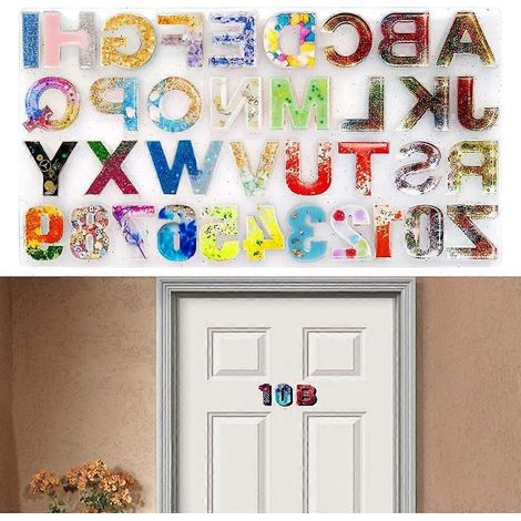 Kit de 244 moules à lettres et chiffres pour porte-clés, à personnaliser soi-même (1/4)