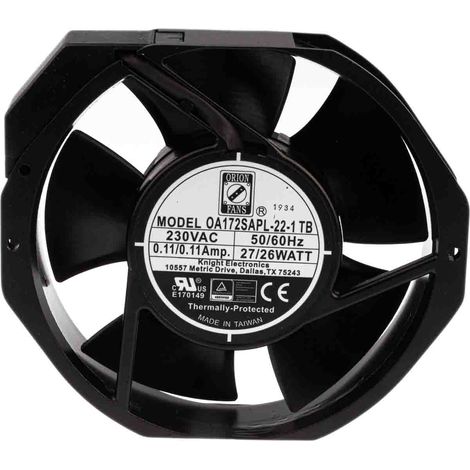 Ventilateur axial RS PRO 230 V c.a., 387.4m³/h, 172 x 150 x 38mm, 28W ( Prix pour 1 ) (1/4)