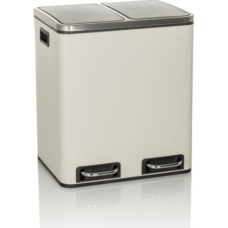 Abfallsammler / Mülltrennsystem Clean 9 - 30L (2x15L) Stahl beige hjh OFFICE