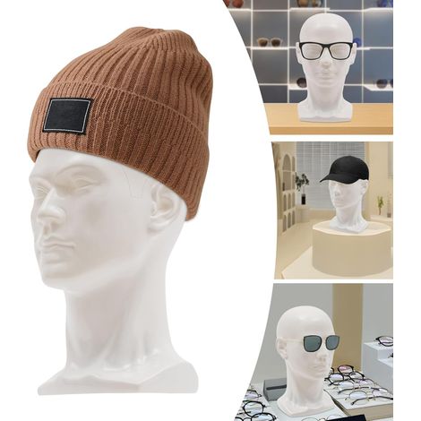 Schaufensterpuppe Kopf, Modellkopf aus PVC, Mannequin Kopf, Schaufenster Kopf, für Perücken Kopfhörer Hüte und Schmuck (Weiß glänzend)