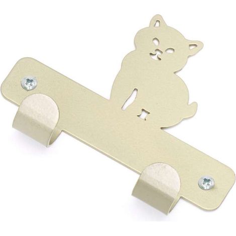 Appenditutto Gatto 2 Posti In Metallo Colore Nichel