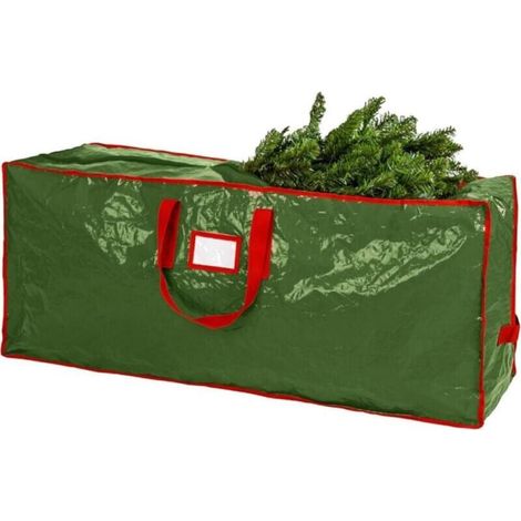 Sac de rangement pour sapin de Noël, sac de rangement pour emballage cadeau sous le lit, boîte de rangement, sac de rangement suspendu (vert，165x38x76) (1/4)