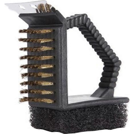 Brosse de nettoyage 3 en 1 pour barbecue : grattoir et épousseteur. (1/5)