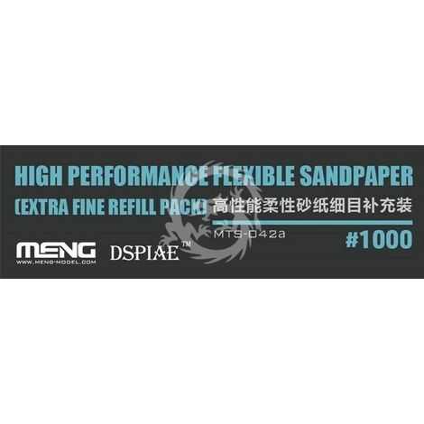 Recharge de papier de verre fin Meng MTS-042a (1000 grains) sur éponge (1/2)