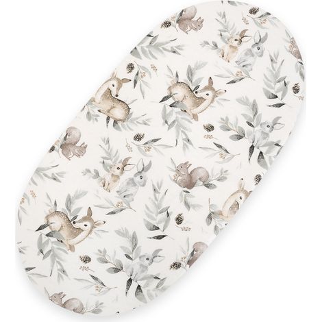 Sábana de algodón para capazo de Moisés Boho góndola 75x35 cm - Oliva bosque (1/3)