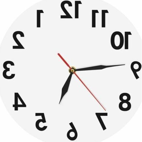 Tigrezy - Orologio da parete a inversione di marcia a batteria, decorazione artistica creativa per la casa, orologio digitale. (1/4)