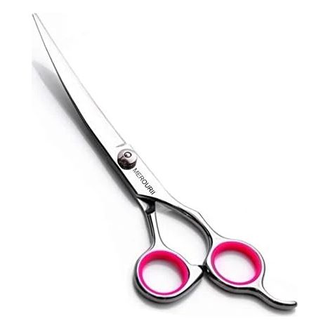 Outils de toilettage professionnels pour animaux de compagnie, ciseaux en acier inoxydable à lame incurvée pour une coupe nette, ciseaux de toilettage pour chiens à acheter sans risque (1/5)
