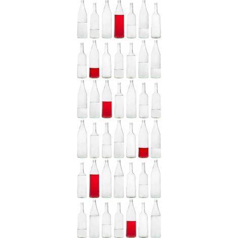 Papier peint panoramique cuisine blanc & rouge | Tapisserie panoramique original avec bouteilles | Papier peint panoramique pour salle à manger - 280 x 100 cm (1 pièce) (1/2)