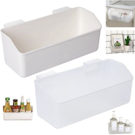 Ensemble de deux paniers et étagères suspendus pour portes de placards de cuisine - boîte de rangement murale - boîte de rangement pour l'intérieur des placards - convient aux cuisines, placards et bu (1/5)