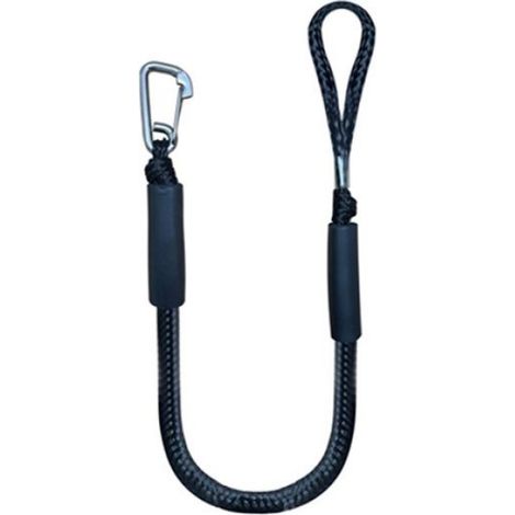 Ligne d'amarrage avec crochet - Corde marine - 122 cm - 2 brins - Élastique - Convient pour eau douce et eau salée - Crochet en acie (1/4)