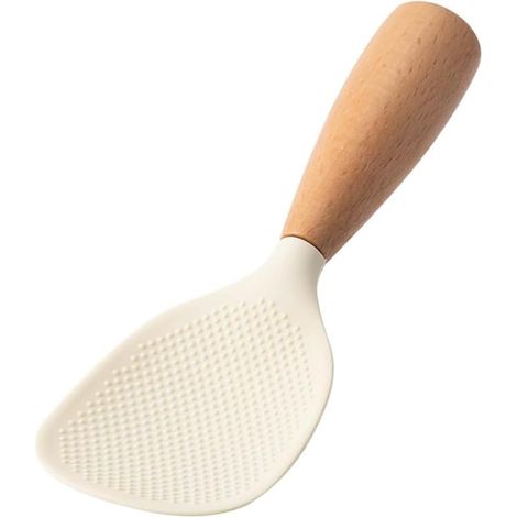 Pelle à riz blanche en silicone sur pied, pelle à riz domestique, résistante à la chaleur, anti-brûlure, serveurs à riz et pommes de terre, cuillères de service (1/5)
