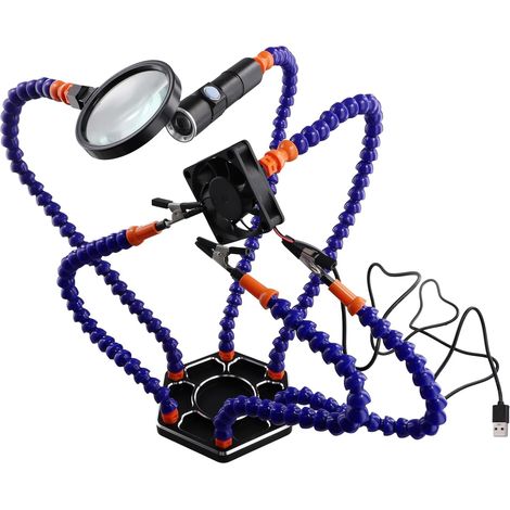 Support de Soudure de PCB, Lampe LED, Loupe 3X pour le Soudage Électronique, Lentille de Fresnel de Troisième Main (1/5)