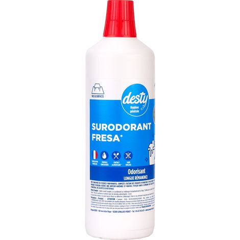 Desty surodorant fraise - Lot de 3 colis de 6 Flacons de 1L - Sico