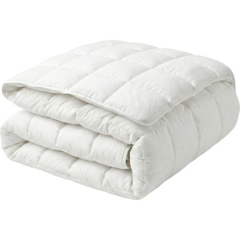 Edredón blanco mezcla de poliéster tamaño individual 135 x 200 cm ropa de cama acolchado dormitorio Annapurna
