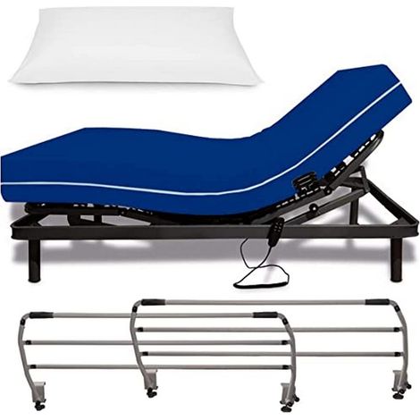 Lit articulé électrique renforcé 5 Niveaux avec Matelas en Viscose hygiénique, Housse imperméable, Oreiller Soyeux (1/5)
