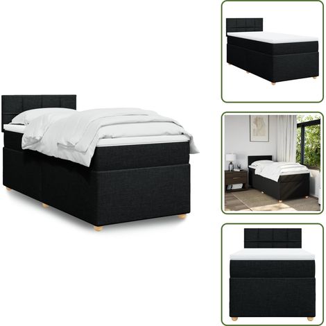 Boxspringbett mit Matratze Schwarz Stoff - Boxspringbett - Doppelbett - Einzelbett - Schlafsystem - Bettenrahmen (1/5)