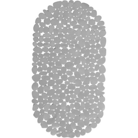 Tappetino da bagno grigio per vasca, effetto pietra, antiscivolo, con ventose, lavabile, LxP: 36 x 68 cm (1/5)