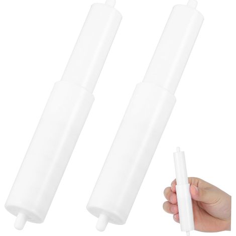Ensemble de 2 porte-papier toilette, design simple et ressort rétractable, rouleau en plastique (1/5)