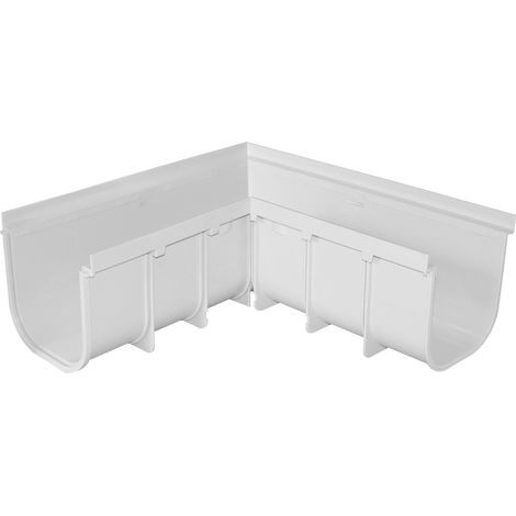 First Plast – Angle droit pour caniveau PVC 200 HAUT – PVC anti-choc durable – Pour chantiers humides – Accessoire d'évacuation efficace