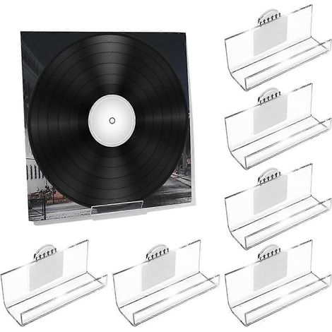 Set mit 6 Wandhalterungen für Schallplatten, kein Bohren erforderlich, für LP- und CD-Albumcover (1/5)