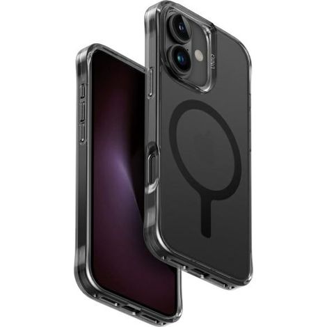 Custodia UNIQ LifePro Xtreme per iPhone 16 da 6,1" con ricarica Magclick, colore nero/grigio fumo. (1/5)