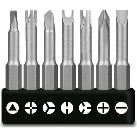 Lot de 7 tournevis spéciaux en forme de U 50 mm - Type Y - Intérieur cruciforme - Tournevis à trois points - Embouts de vissage (1/5)