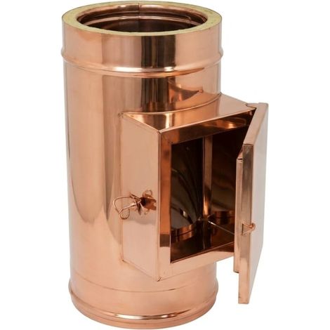 MAKA Modulo Raccolta Incombusti Canna Fumaria Doppia Parete Aria Inox Rame Ø 300 mm (esterno 350) (1/5)