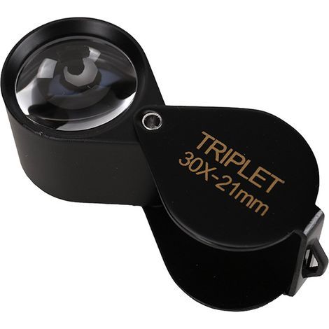 BRAVIX Loupe Bijoutier - Loupe Grossissante Verre 30 x 21 mm Lentille Oculaire - 30x Loupe de Poche - Pliable en Verre - Loupe de lecture (1/3)