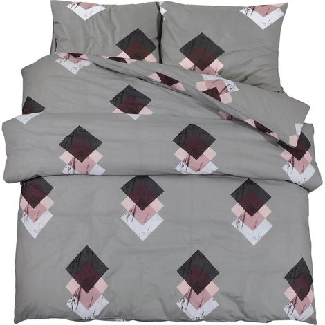 Ensemble de housse de couette，Parures de lit Gris 200x220 cm Coton CFW33465 (1/5)