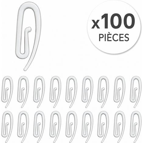 Lot de 100 agrafes de galon 321N pour rideaux en Plastique - Boulet (1/5)