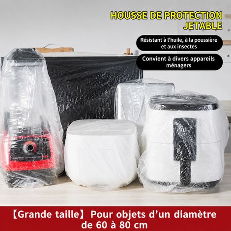 Housse de protection anti-poussière transparente en PE pour appareils électroménagers grand format réf 3611 50 g – Livraison gratuite