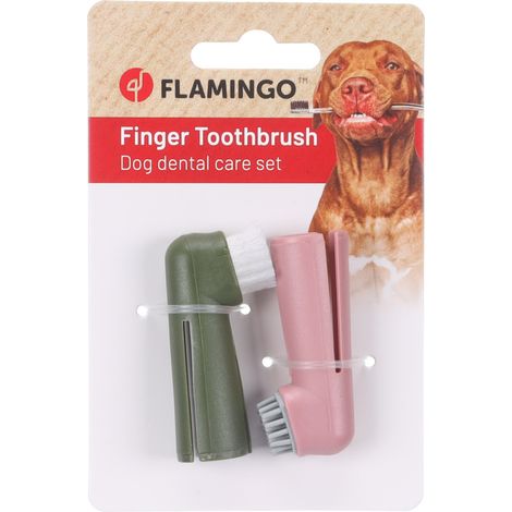 Brosse à dents de doigt pour chien - Flamingo (1/5)