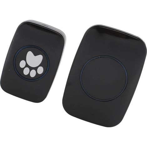 Sonnette intelligente pour chien, portable, sans fil, avec émetteur et récepteur, idéale pour le dressage canin (100-240 V, noir, prise UE). (1/5)