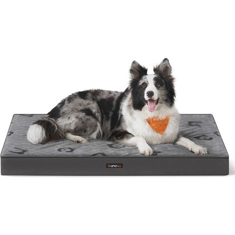 Panier pour Chiens, Coussin pour Animaux, Mousse Alvéolée, avec Poignée, Déhoussable, Utilisable des 2 Côtés, Hydrofuge, Taille XL, 105 x 73 x 10 cm, Gris Tourterelle (1/5)