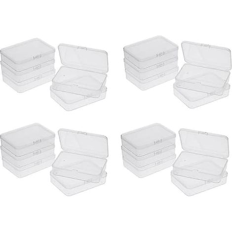 Lot de 20 mini boîtes de rangement en plastique avec couvercles pour ranger petits objets, perles, bijoux, cartes (1/4)