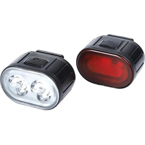 Deux pièces : feux stop pour moto, blocs optiques avant et arrière, avec phares à LED, adaptés à une utilisation routière. (1/4)