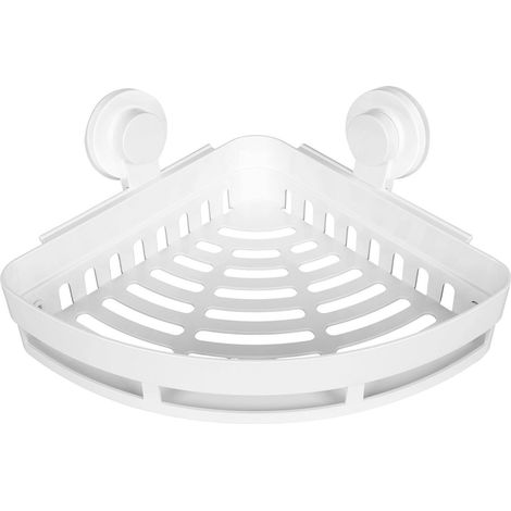 Étagère de rangement murale triangulaire Healeved sans perçage, en plastique blanc, au design