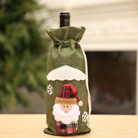 Copri bottiglia di vino di Natale, copri bottiglia di vino, regalo, decorazione per la casa per cucina, viaggio, festa, cena in famiglia, compleanno, matrimonio (2)