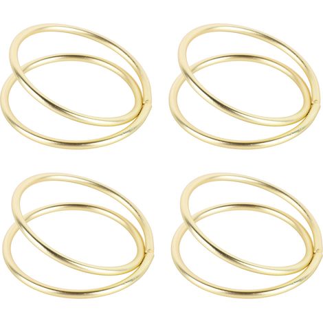 Lot de 12 ronds de serviette en spirale, plaqués or mat, résistants à la décoloration, pour mariages, fêtes et banquets (1/5)