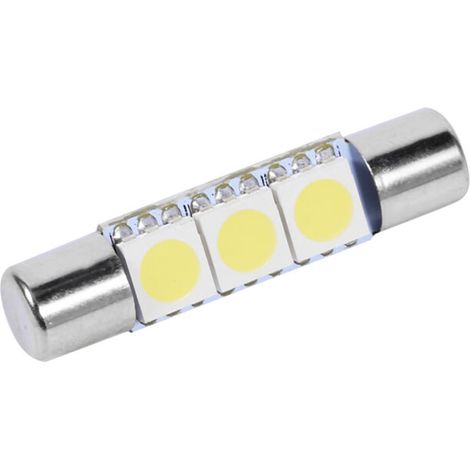 10-A-LED-Lampe (3 SMD, 29–30 mm, Typ 6641) für Kosmetikspiegelbeleuchtung, Sonnenblende, Weiß (1/5)