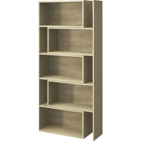 Libreria Estensibile Divisoria Mobile Scaffale Parete 71.8-138.2x181 cm rovere