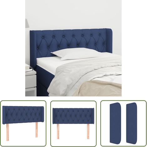 Furniture Limited - Tête de lit avec oreilles Bleu 103x16x78/88 c (1/5)