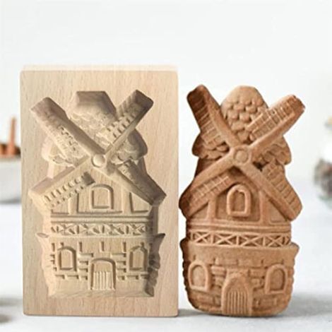 Emporte-pièce en Bois sculpté 3D - Moules à Biscuits en Bois sculpté 3D - Outils de Cuisine pour Nol, Thanksgiving, Halloween, Paques (Marron-B) (1/5)