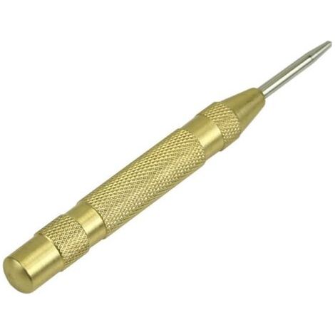 perforateur de positionnement en métal 127 mm poinçon de fenêtre doré type à ressort poinçon central pour acier, bois, plastique outils à main de bris de verre de fenêtre