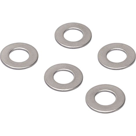 Lot de 500 rondelles plates en acier inoxydable pour vis M4, diamètre intérieur 5 mm x diamètre extérieur 10 mm x épaisseur 0,5 mm (1/5)