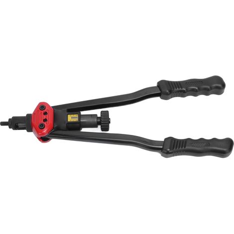 Professionelles Handnietmutternwerkzeug mit 40,6 cm langem Arm aus Kohlenstoffstahl, 11 austauschbaren Dornen und 110 Nietmuttern-Set (1/5)
