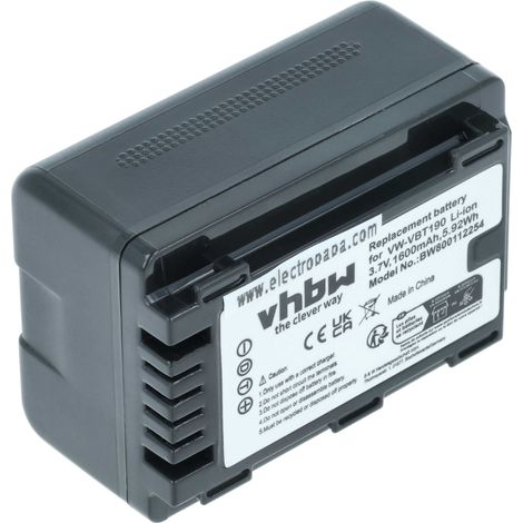 vhbw Akku kompatibel mit Panasonic HC-V110, HC-V110MGK, HC-V110GK, HC-989, HC-770EB Videokamera Camcorder (1600 mAh, 3,6 V, Li-Ion) + Infochip (1/5)