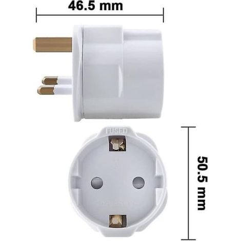 2x Reseadapter Compatible avec Storbritannien - Resekontakt Ström Eu Till Uttag - Resekontakt Vit - Perfekt